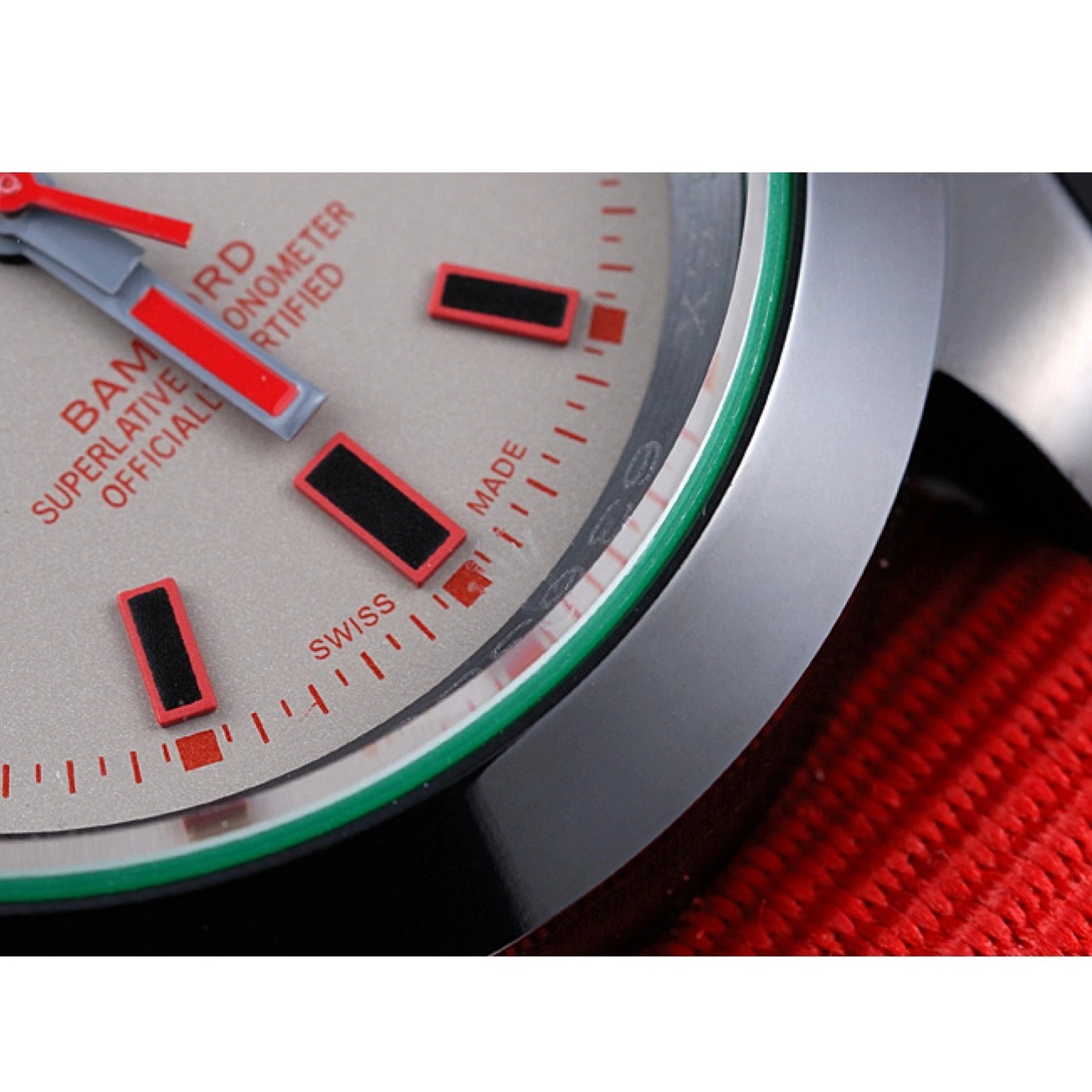 Aaa replica watch Strap Red Bamford 622002 Rolex Milgauss Nylon 0512
